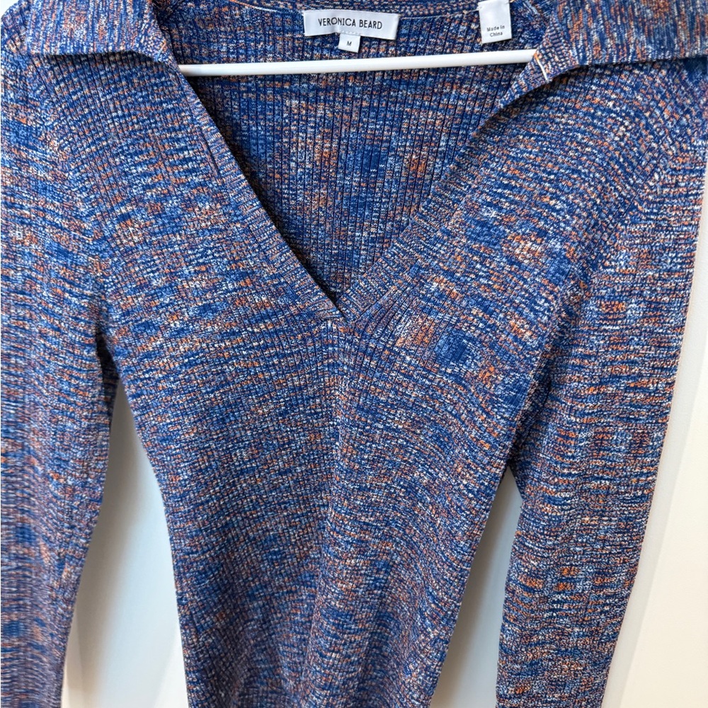 Veronica Beard Multicolor V-Neck Sweater